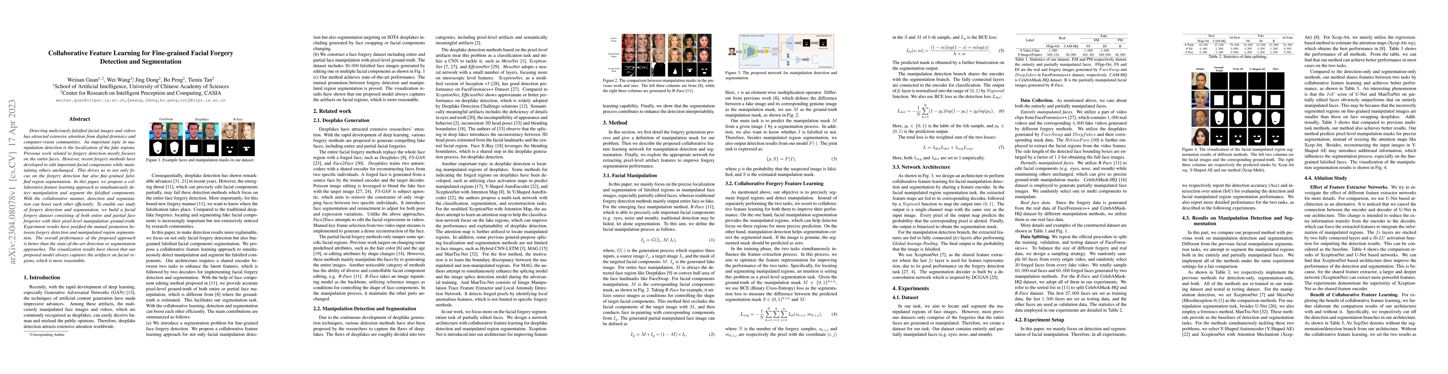 Thumbnail for Collaborative Feature Learning for Fine-grained Facial Forgery Detection
  and Segmentation