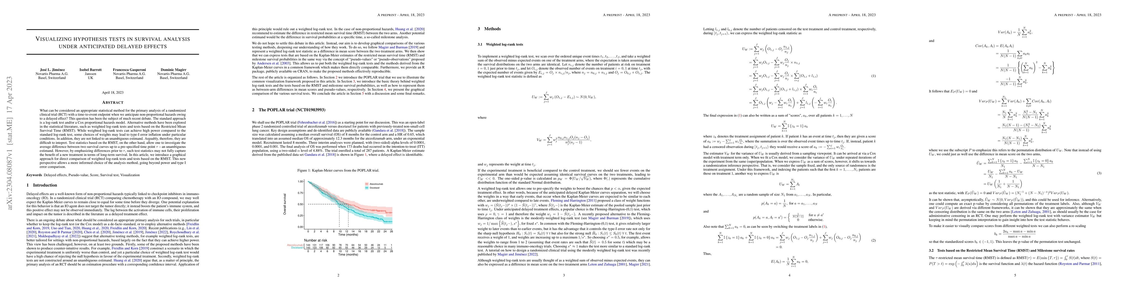 Thumbnail for Visualizing hypothesis tests in survival analysis under anticipated
  delayed effects