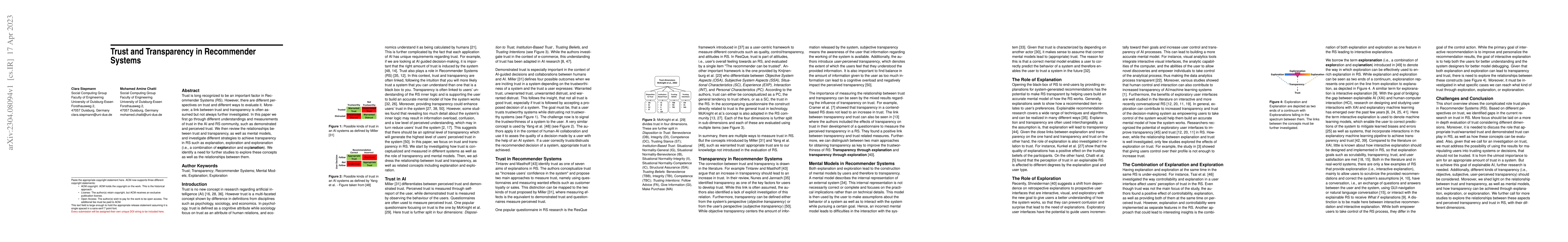 Thumbnail for Trust and Transparency in Recommender Systems