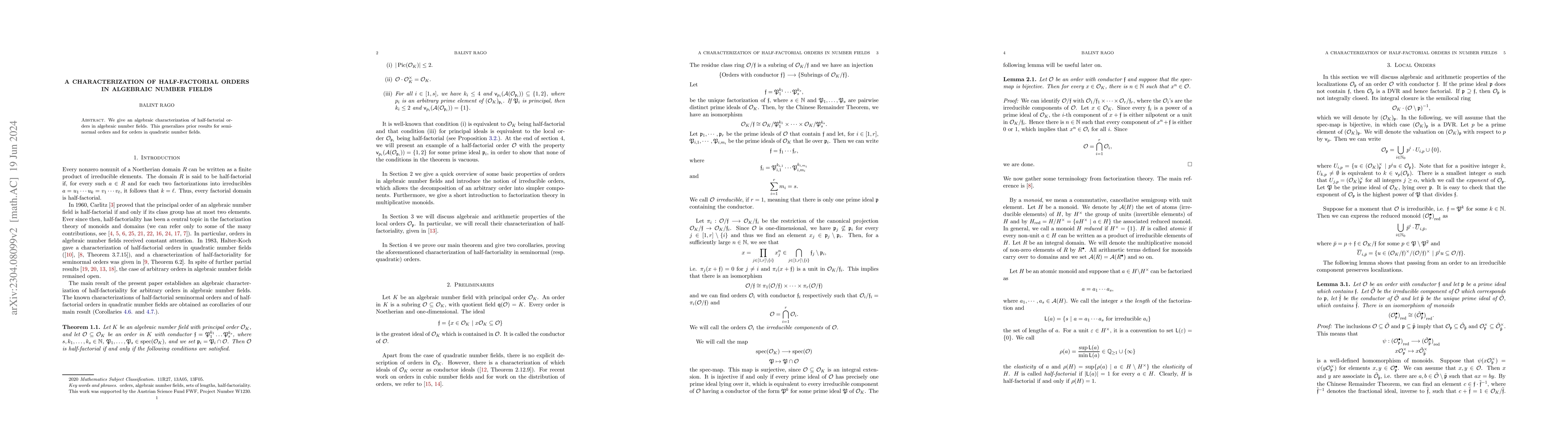 Thumbnail for A characterization of half-factorial orders in algebraic number fields