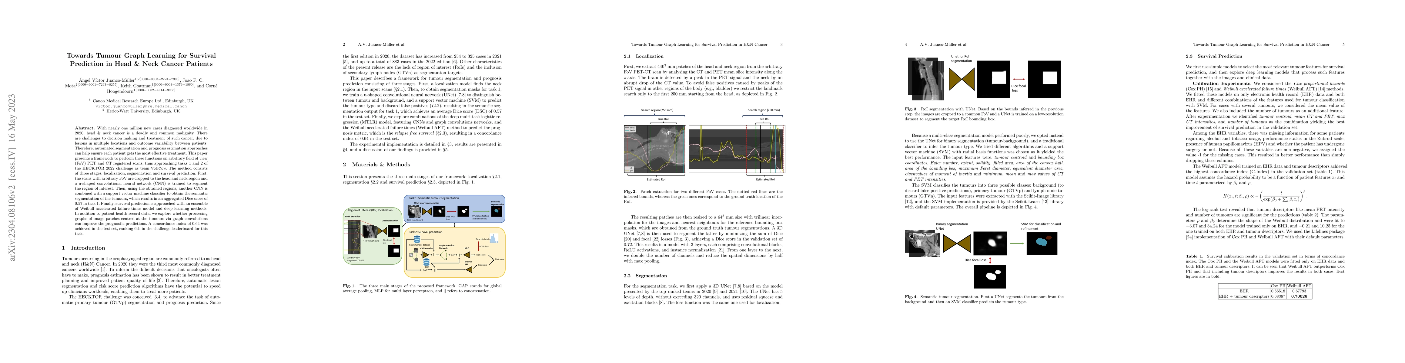 Thumbnail for Towards Tumour Graph Learning for Survival Prediction in Head & Neck
  Cancer Patients
