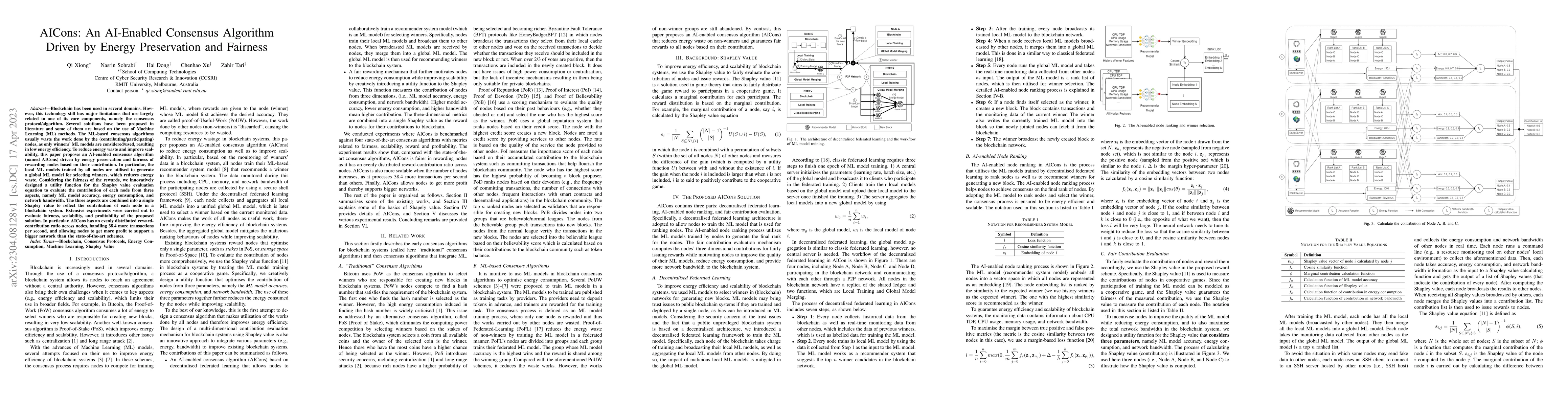 Thumbnail for AICons: An AI-Enabled Consensus Algorithm Driven by Energy Preservation
  and Fairness