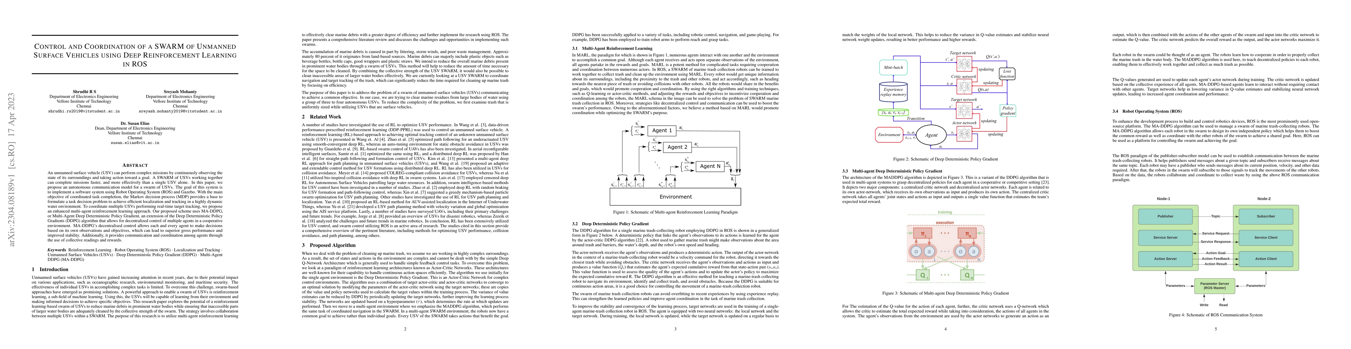 Thumbnail for Control and Coordination of a SWARM of Unmanned Surface Vehicles using
  Deep Reinforcement Learning in ROS