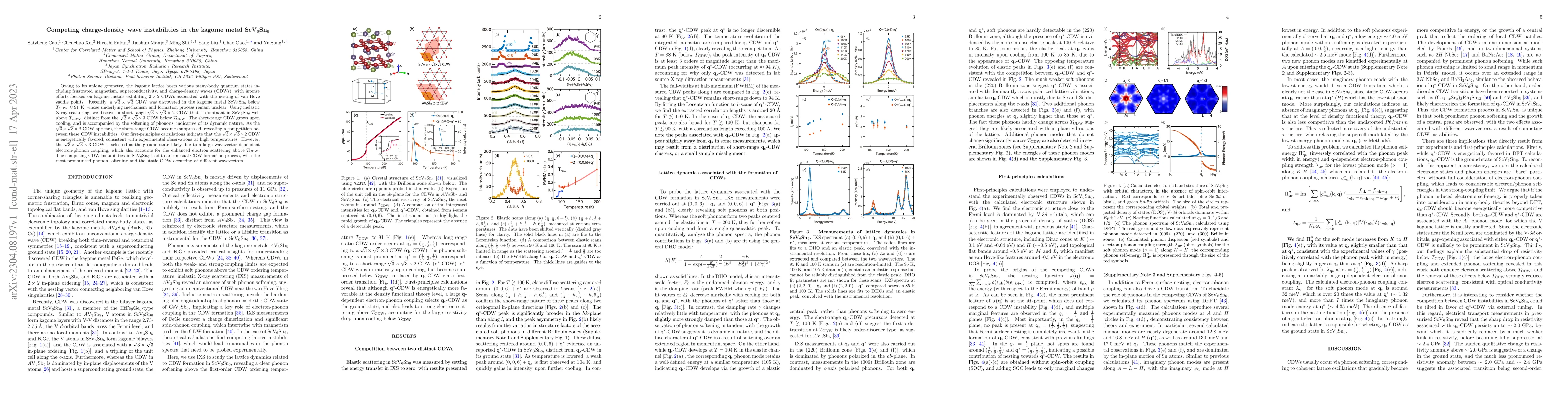 Thumbnail for Competing charge-density wave instabilities in the kagome metal
  ScV$_6$Sn$_6$