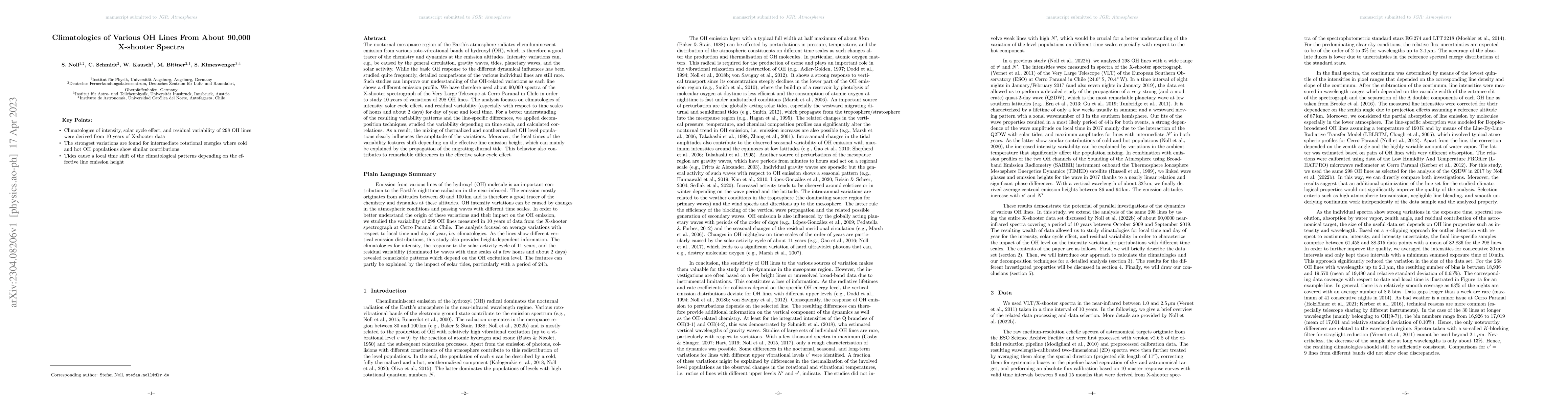 Thumbnail for Climatologies of Various OH Lines From About 90,000 X-shooter Spectra
