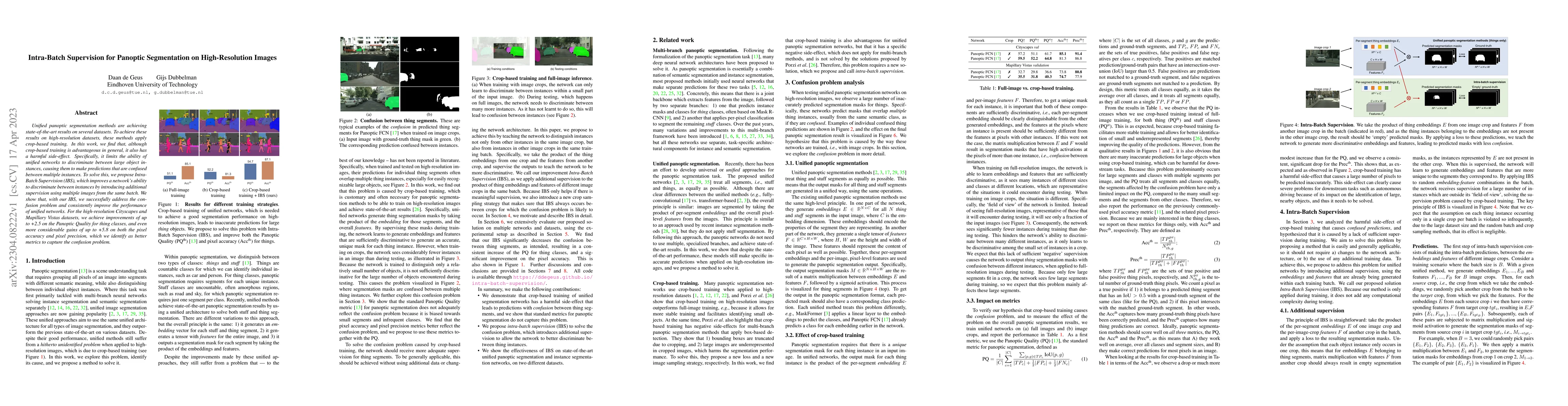 Thumbnail for Intra-Batch Supervision for Panoptic Segmentation on High-Resolution
  Images