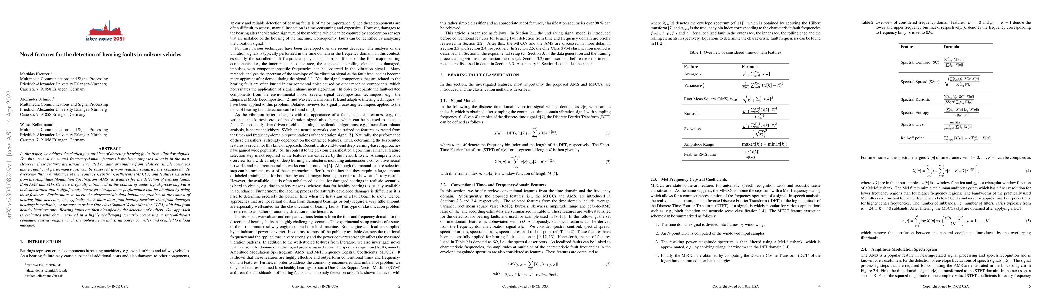 Thumbnail for Novel features for the detection of bearing faults in railway vehicles