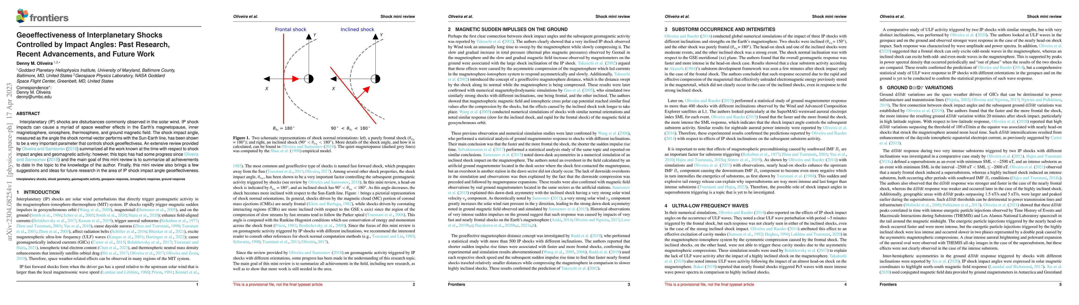 Thumbnail for Geoeffectiveness of Interplanetary Shocks Controlled by Impact Angles:
  Past Research, Recent Advancements, and Future Work