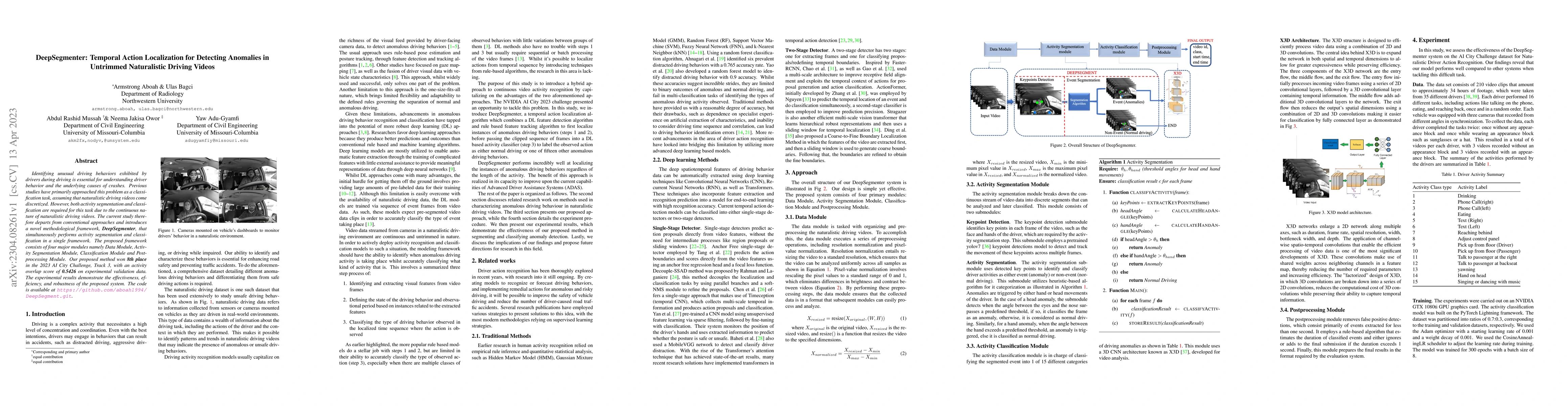 Thumbnail for DeepSegmenter: Temporal Action Localization for Detecting Anomalies in
  Untrimmed Naturalistic Driving Videos