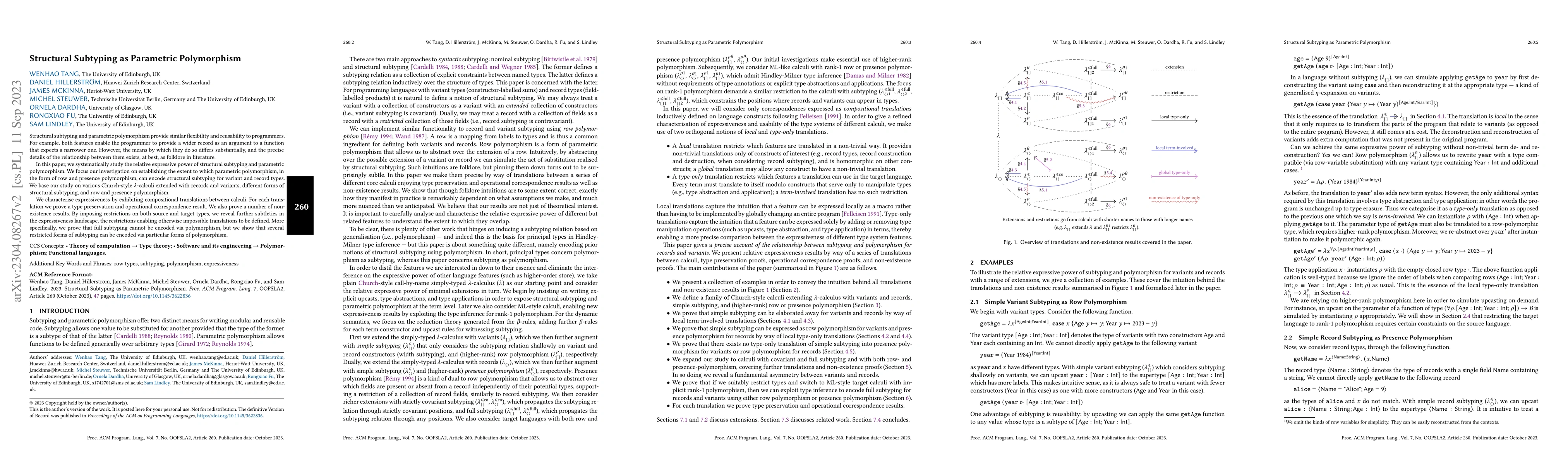 Thumbnail for Structural Subtyping as Parametric Polymorphism