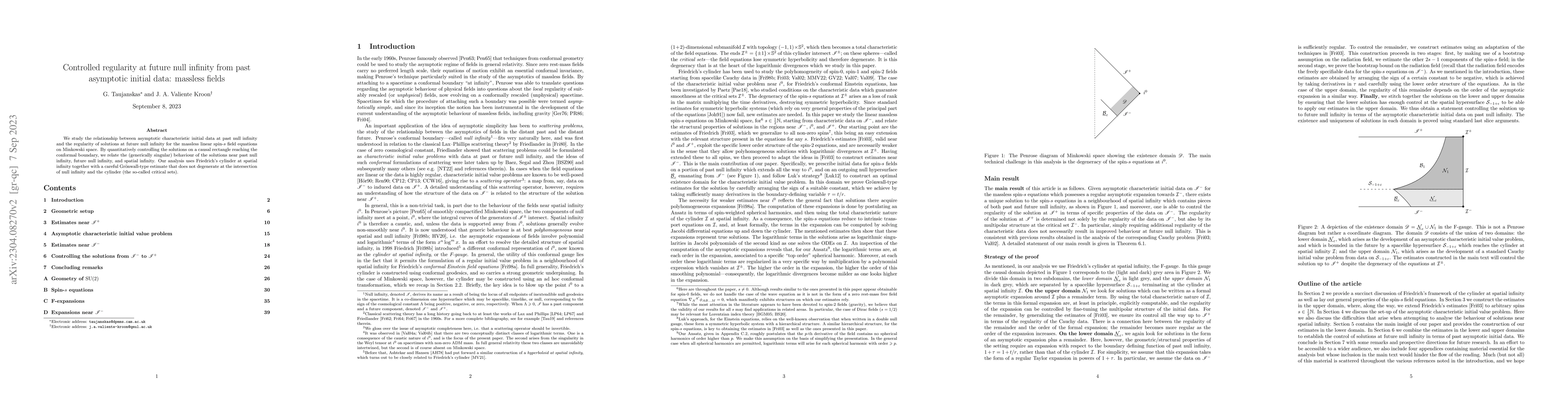 Thumbnail for Controlled regularity at future null infinity from past asymptotic
  initial data: massless fields