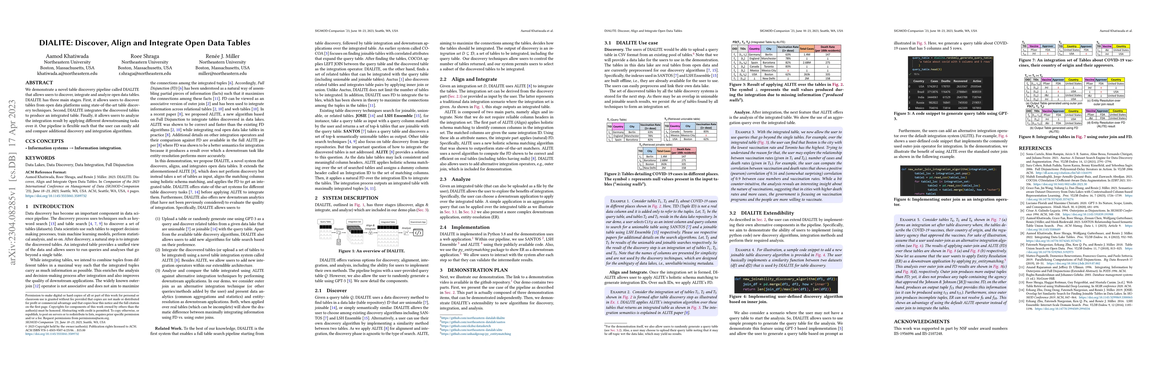 Thumbnail for DIALITE: Discover, Align and Integrate Open Data Tables