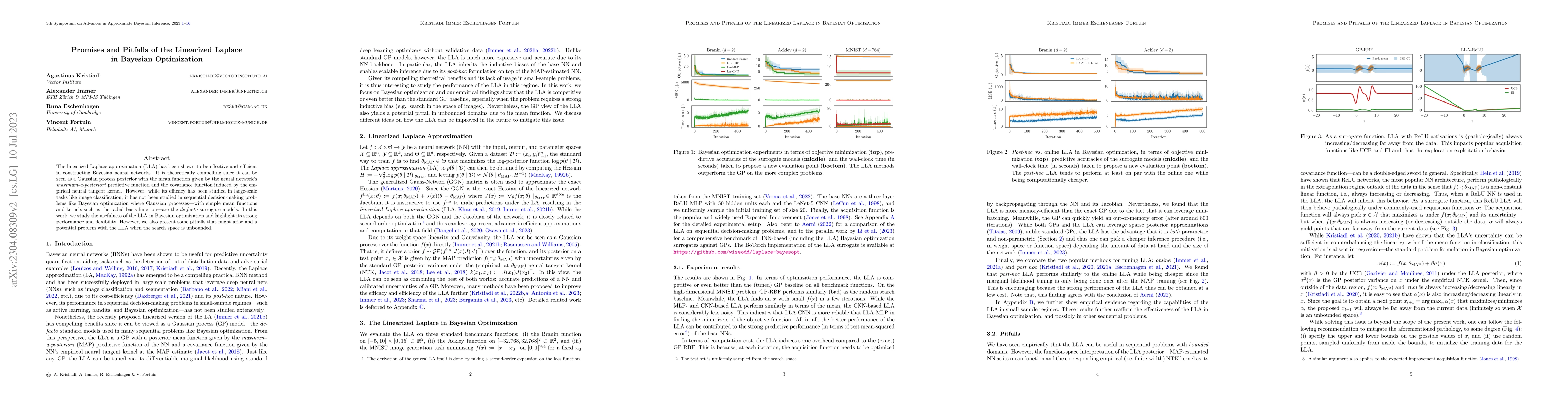 Thumbnail for Promises and Pitfalls of the Linearized Laplace in Bayesian Optimization