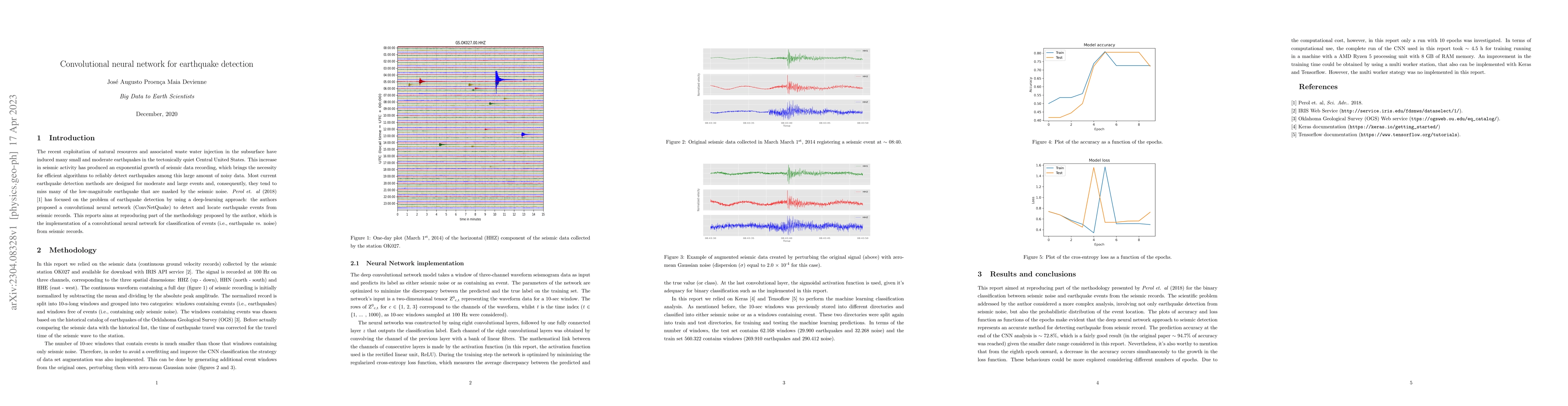 Thumbnail for Convolutional neural network for earthquake detection