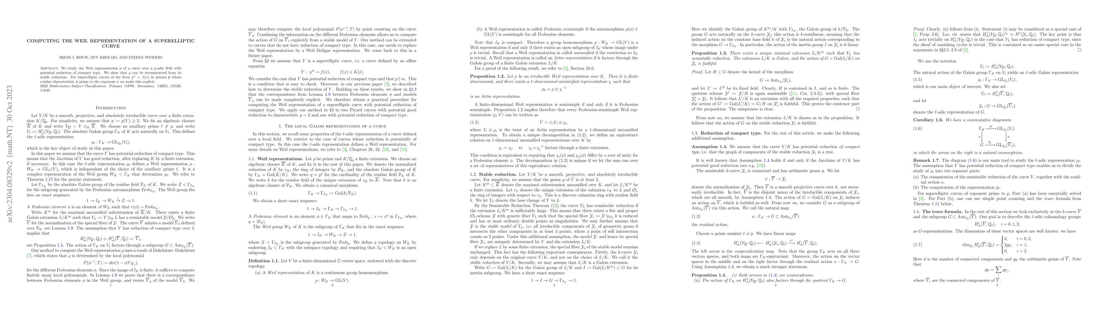 Thumbnail for Computing the Weil representation of a superelliptic curve