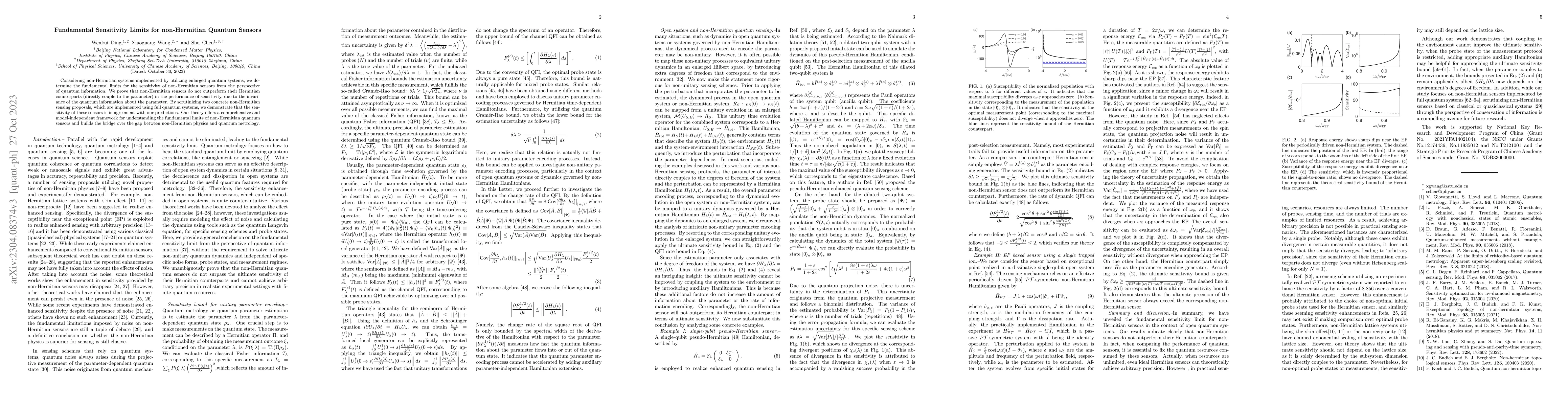 Thumbnail for Fundamental Sensitivity Limits for non-Hermitian Quantum Sensors