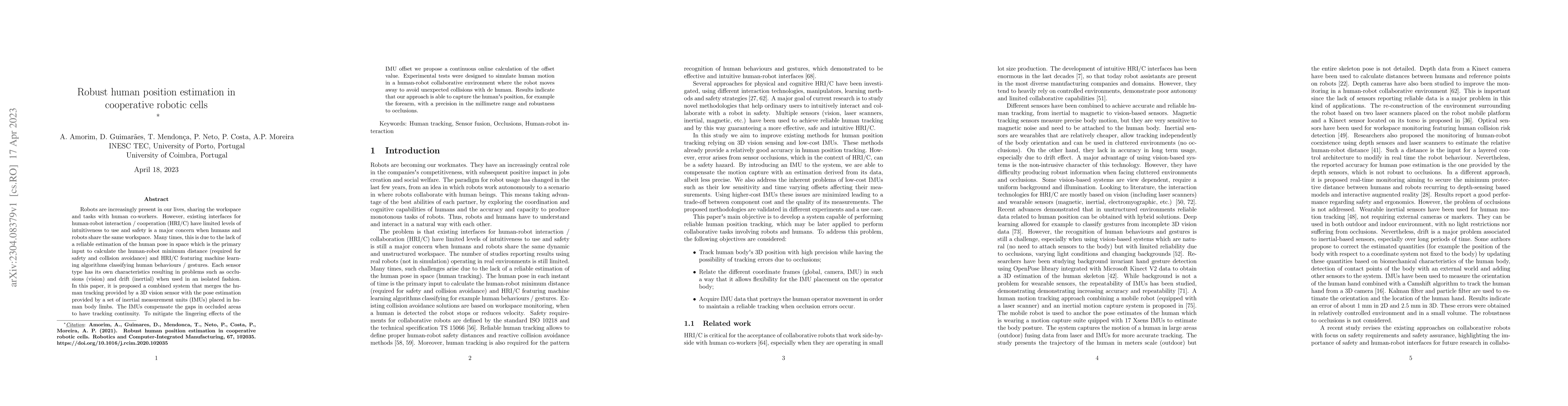 Thumbnail for Robust human position estimation in cooperative robotic cells