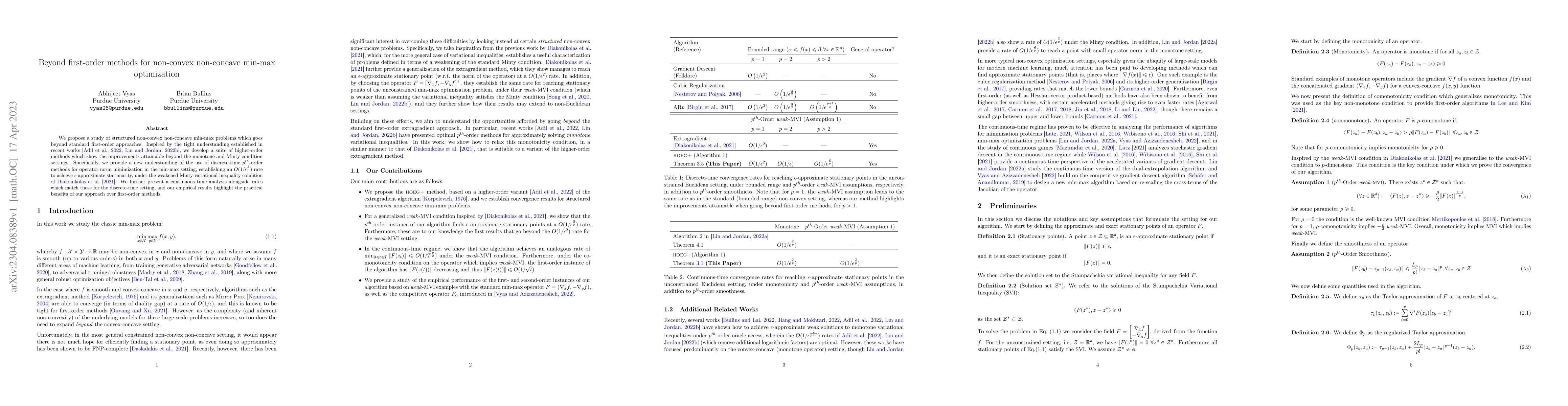 Thumbnail for Beyond first-order methods for non-convex non-concave min-max
  optimization
