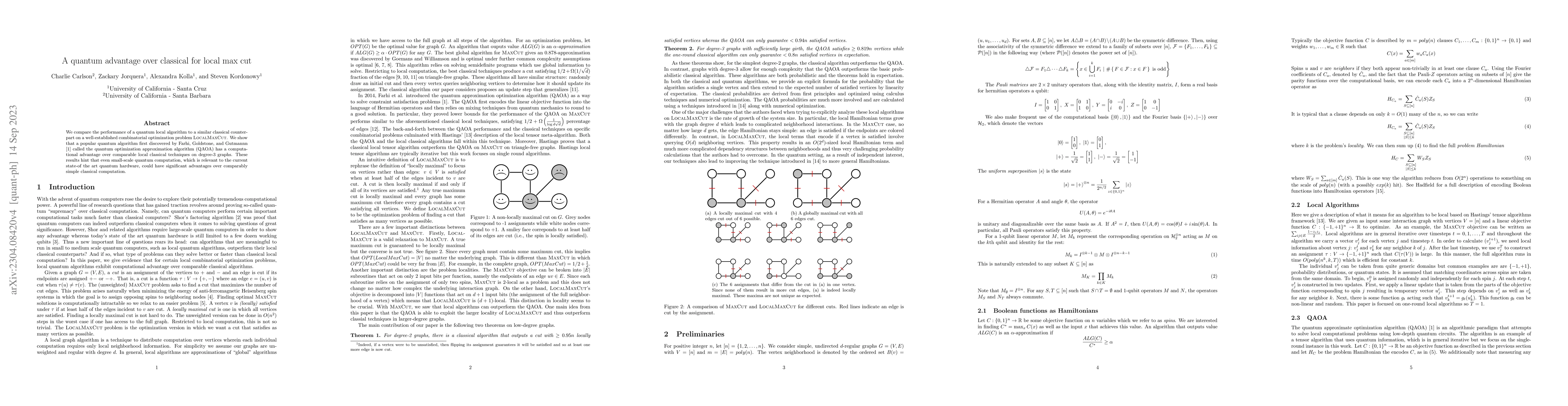 Thumbnail for A quantum advantage over classical for local max cut