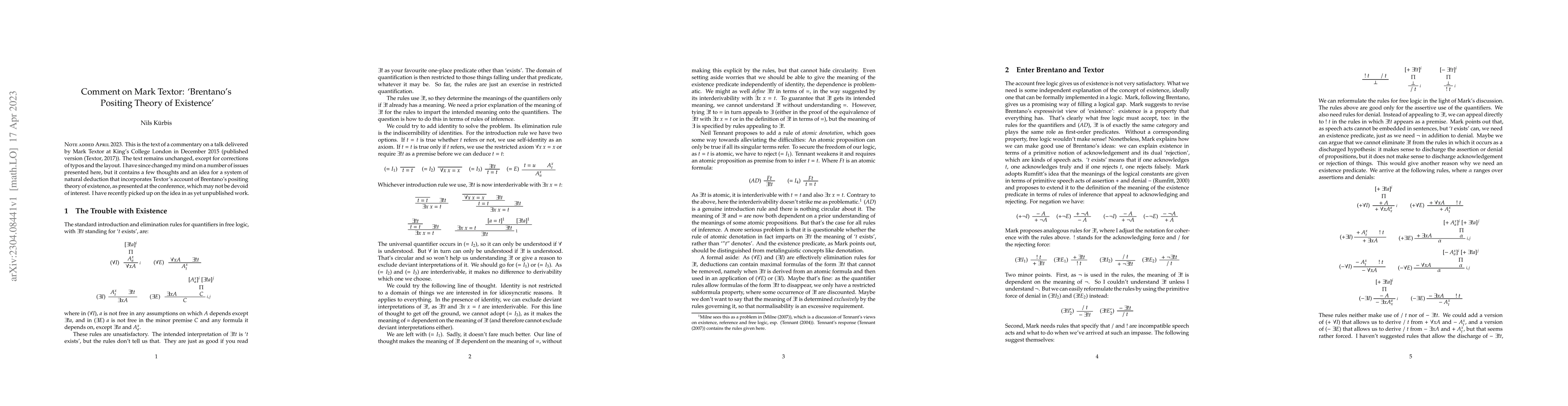 Thumbnail for Comment on Mark Textor: Brentano's Positing Theory of Existence