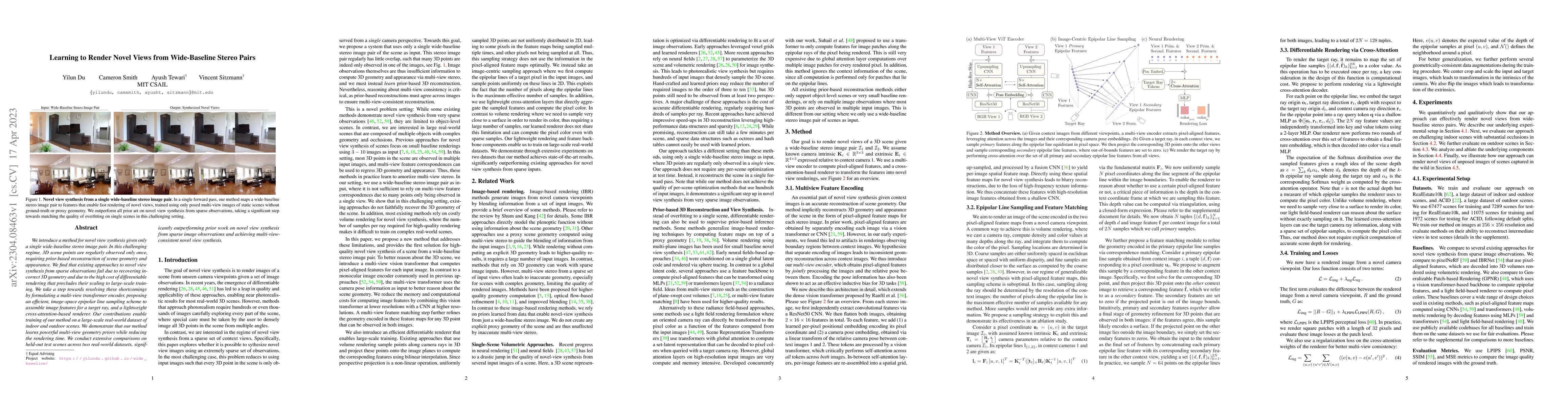 Thumbnail for Learning to Render Novel Views from Wide-Baseline Stereo Pairs