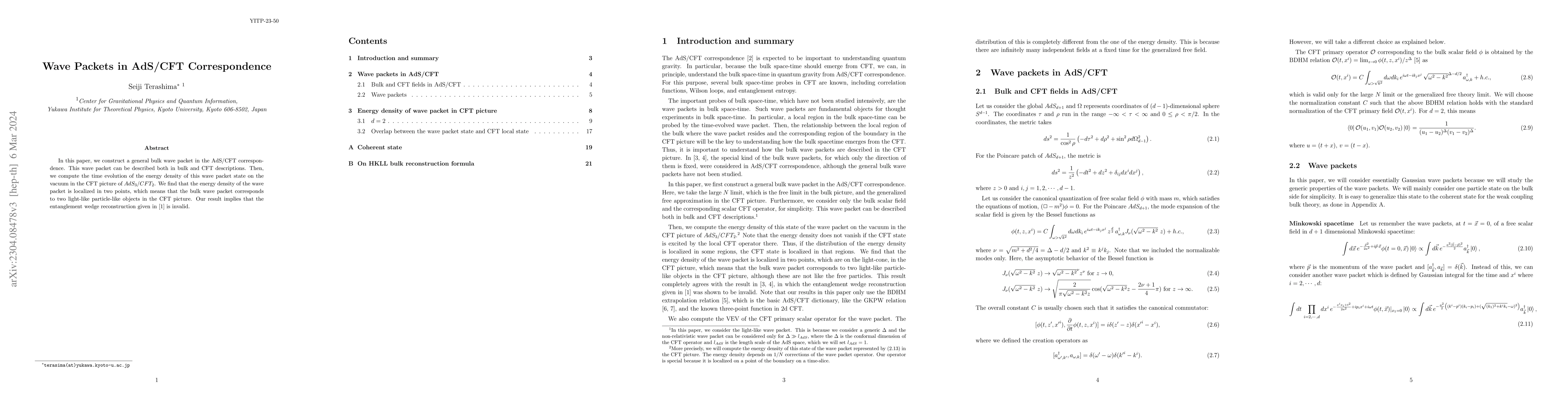 Thumbnail for Wave Packets in AdS/CFT Correspondence