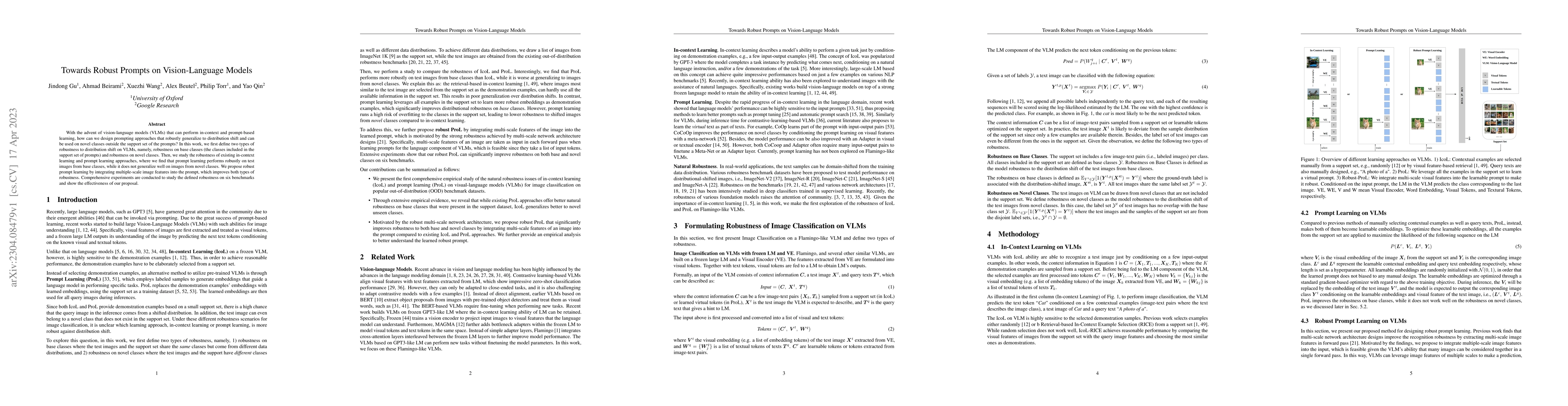 Thumbnail for Towards Robust Prompts on Vision-Language Models