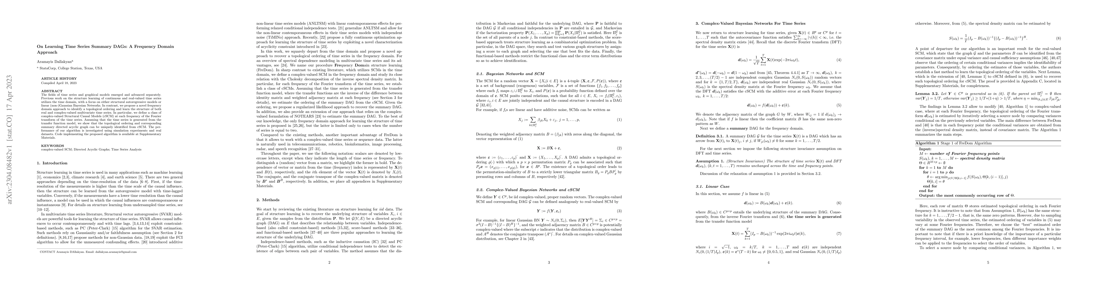 Thumbnail for On Learning Time Series Summary DAGs: A Frequency Domain Approach