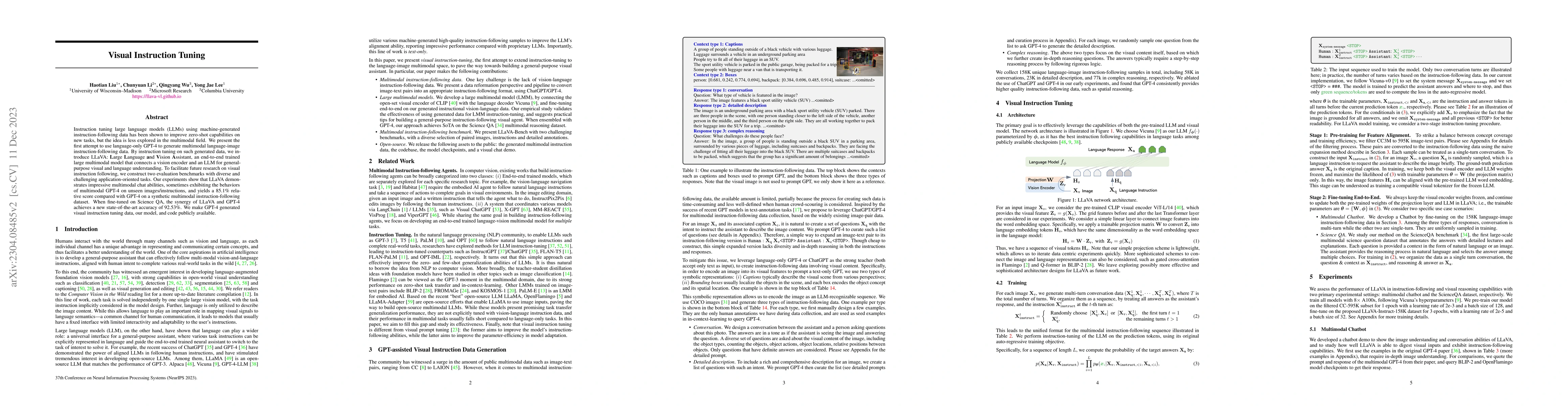 Thumbnail for Visual Instruction Tuning