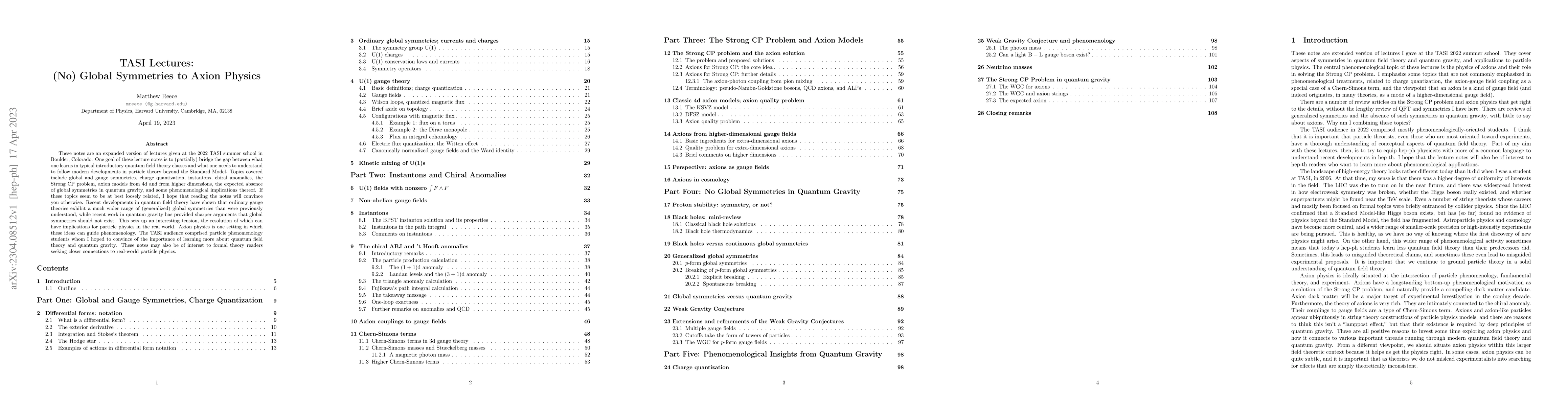 Thumbnail for TASI Lectures: (No) Global Symmetries to Axion Physics
