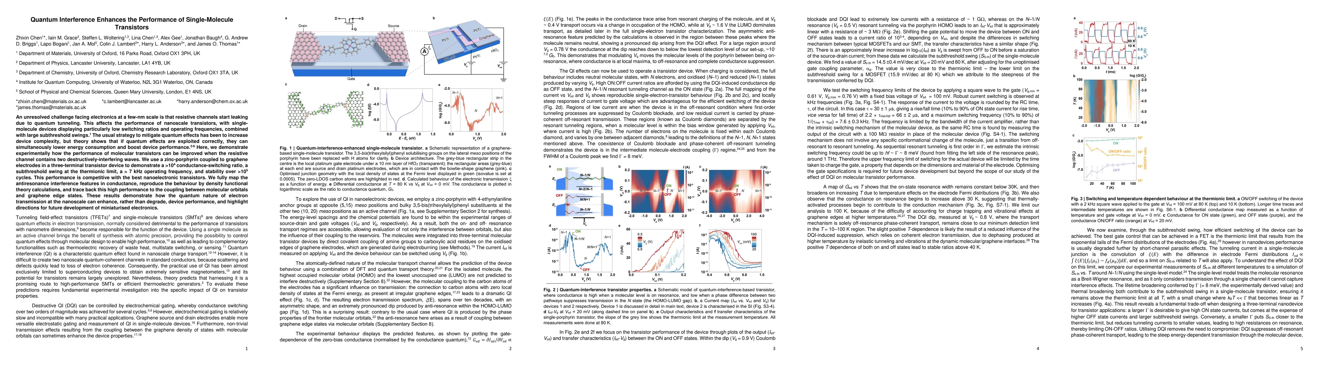 Thumbnail for Quantum Interference Enhances the Performance of Single-Molecule
  Transistors