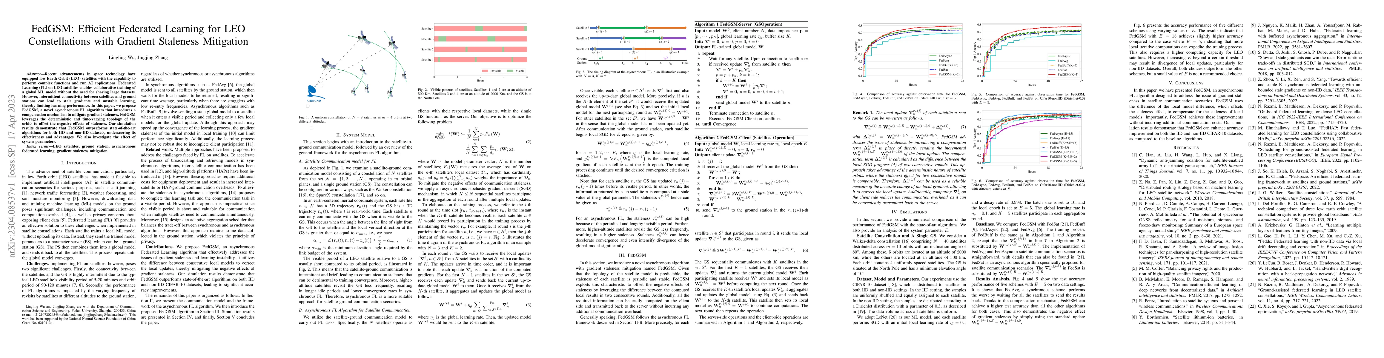 Thumbnail for FedGSM: Efficient Federated Learning for LEO Constellations with
  Gradient Staleness Mitigation