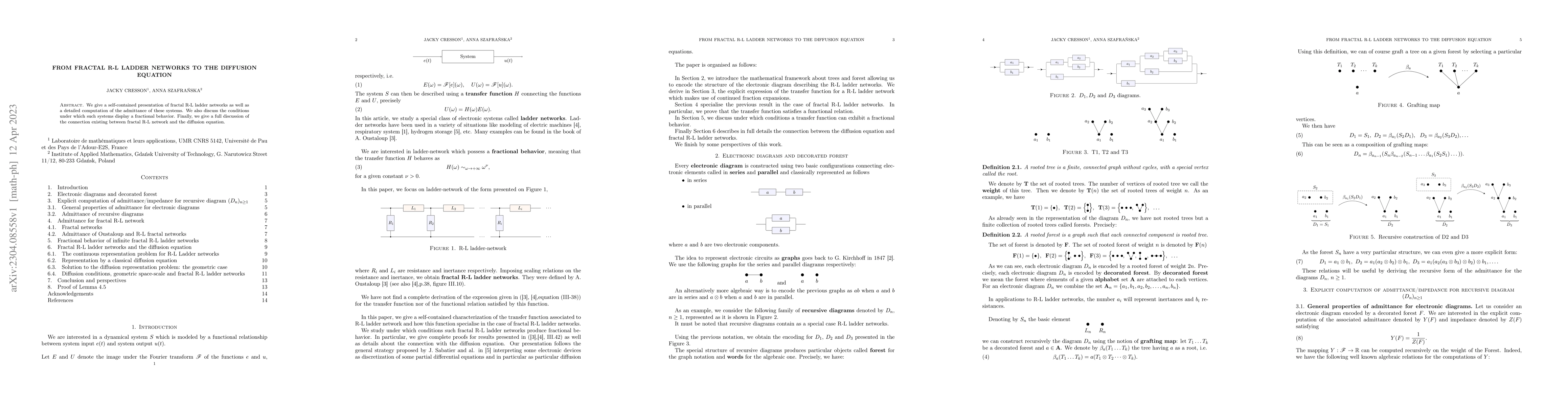 Thumbnail for From fractal R-L ladder networks to the diffusion equation