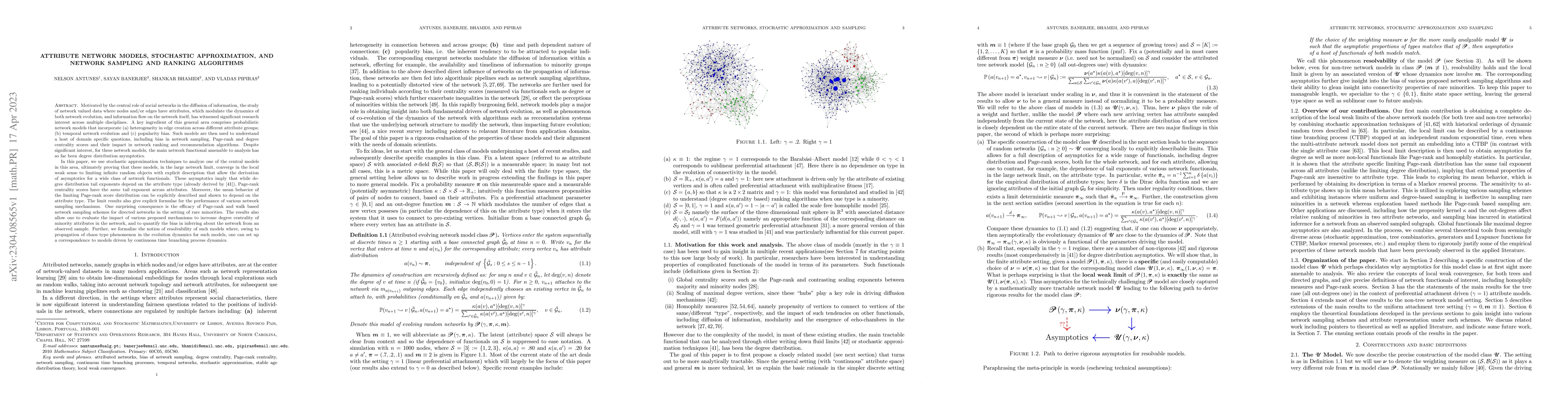 Thumbnail for Attribute network models, stochastic approximation, and network sampling
  and ranking algorithms