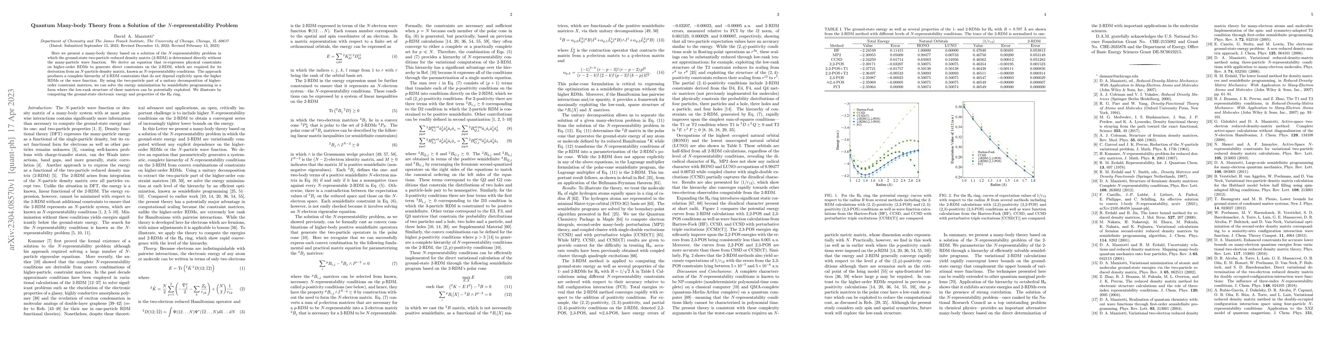 Thumbnail for Quantum Many-body Theory from a Solution of the $N$-representability
  Problem
