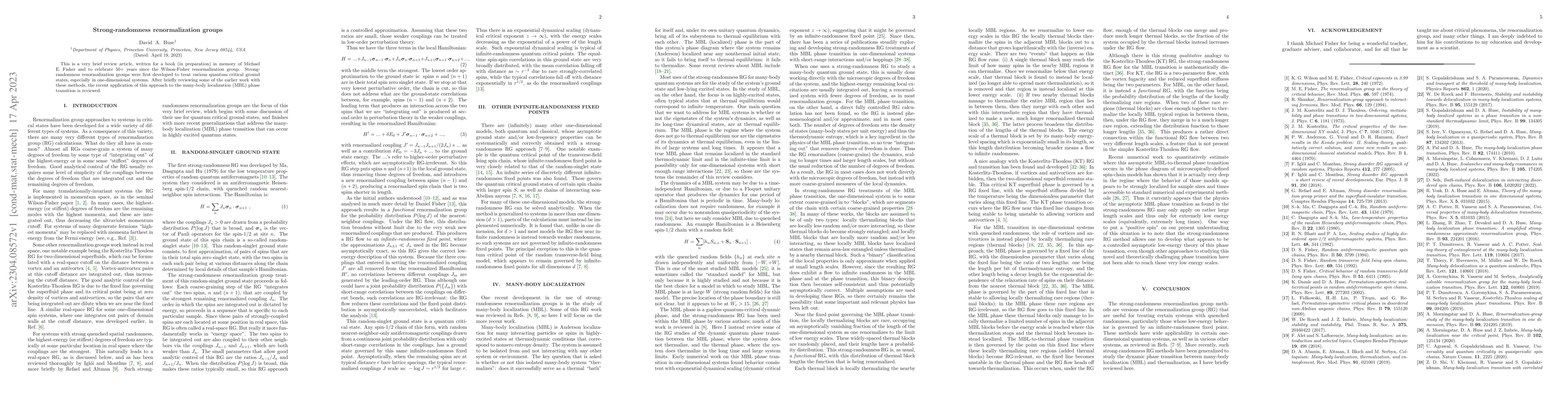 Thumbnail for Strong-randomness renormalization groups