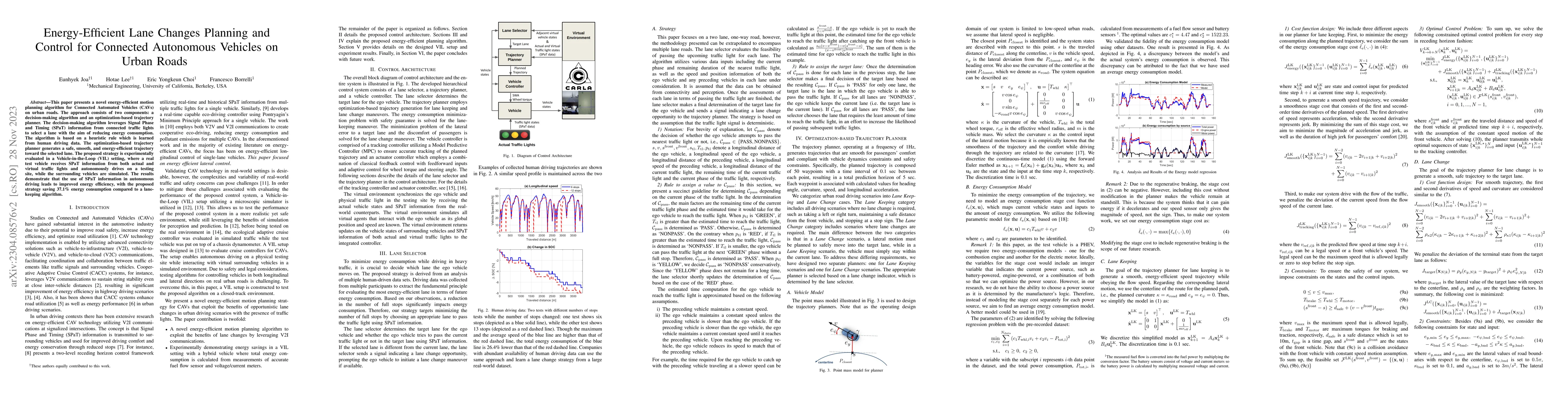 Thumbnail for Energy-Efficient Lane Changes Planning and Control for Connected
  Autonomous Vehicles on Urban Roads