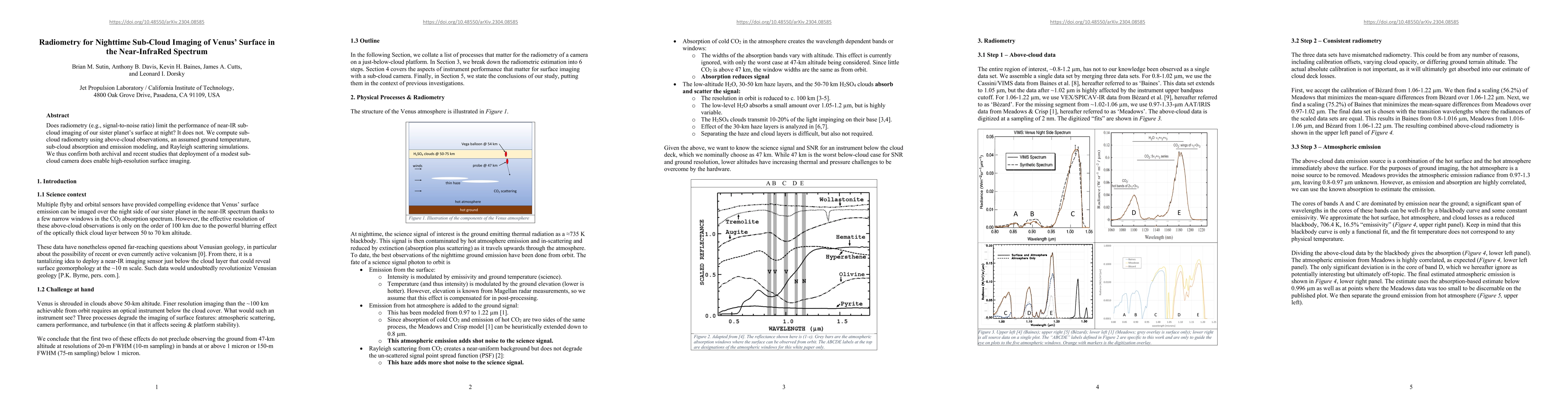 Thumbnail for Radiometry for Nighttime Sub-Cloud Imaging of Venus' Surface in the
  Near-InfraRed Spectrum