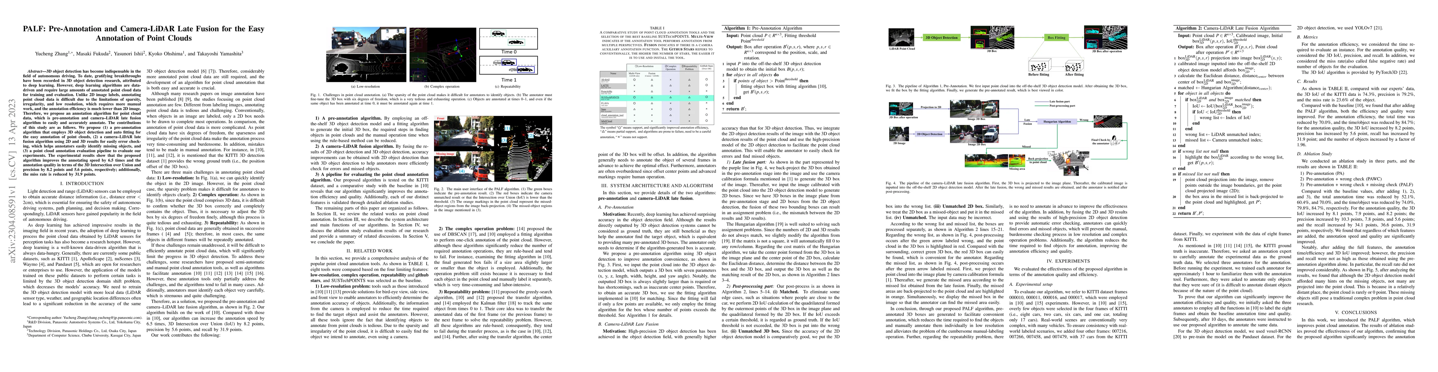 Thumbnail for PALF: Pre-Annotation and Camera-LiDAR Late Fusion for the Easy
  Annotation of Point Clouds