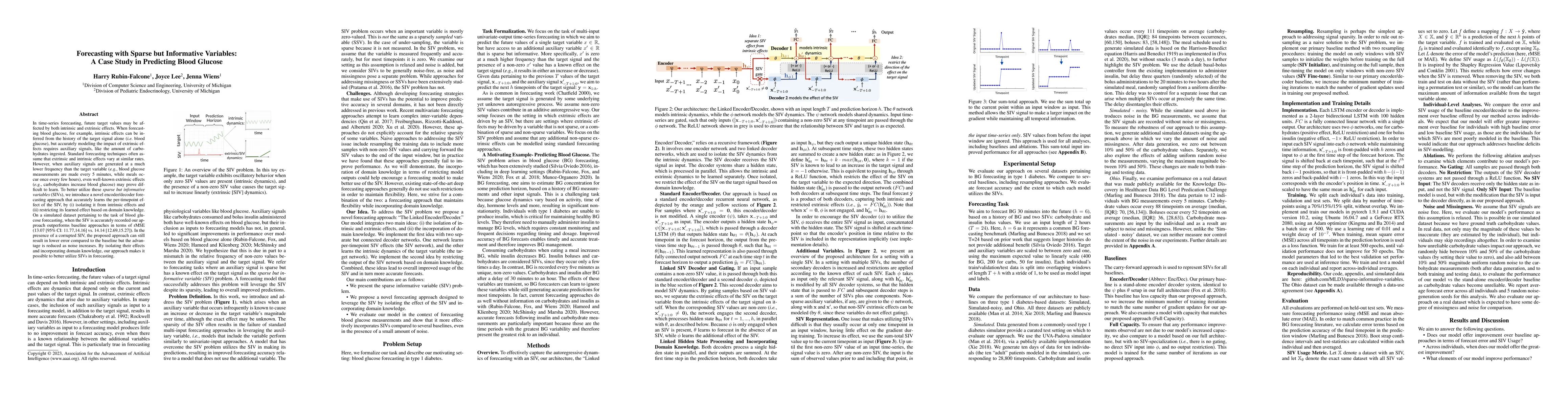 Thumbnail for Forecasting with Sparse but Informative Variables: A Case Study in
  Predicting Blood Glucose