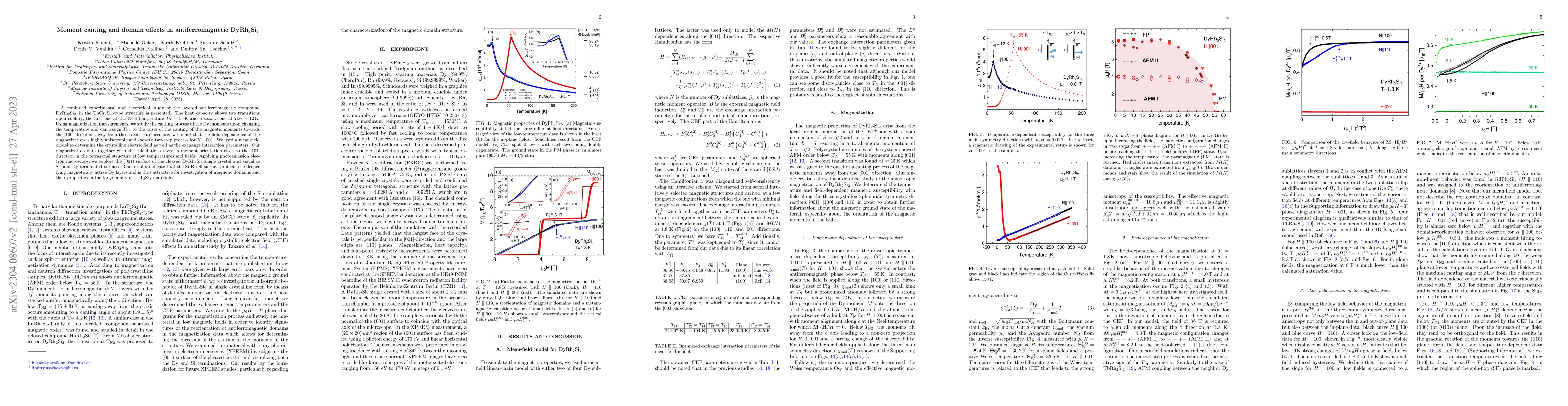 Thumbnail for Moment canting and domain effects in antiferromagnetic DyRh$_2$Si$_2$