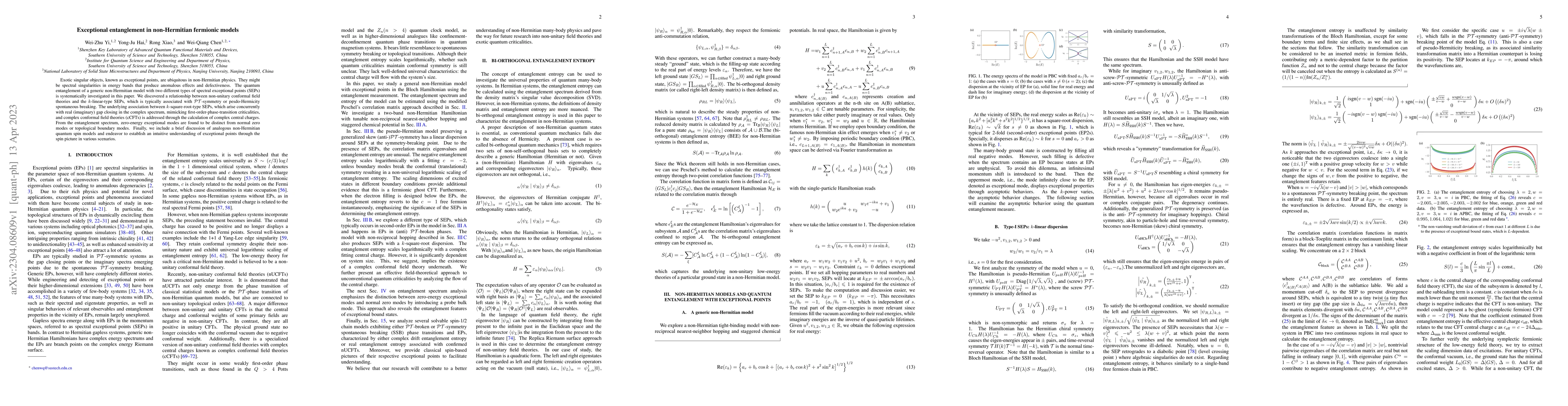 Thumbnail for Exceptional entanglement in non-Hermitian fermionic models