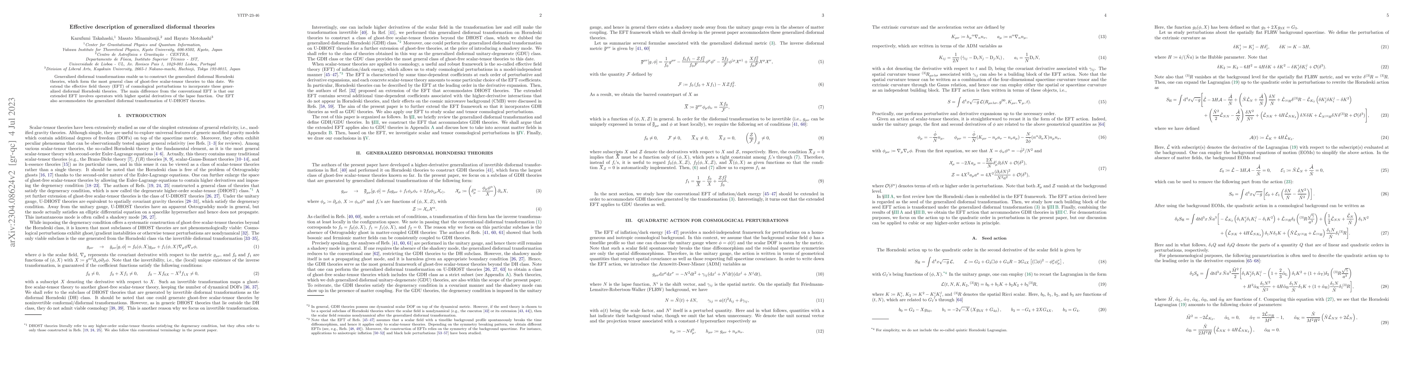Thumbnail for Effective description of generalized disformal theories