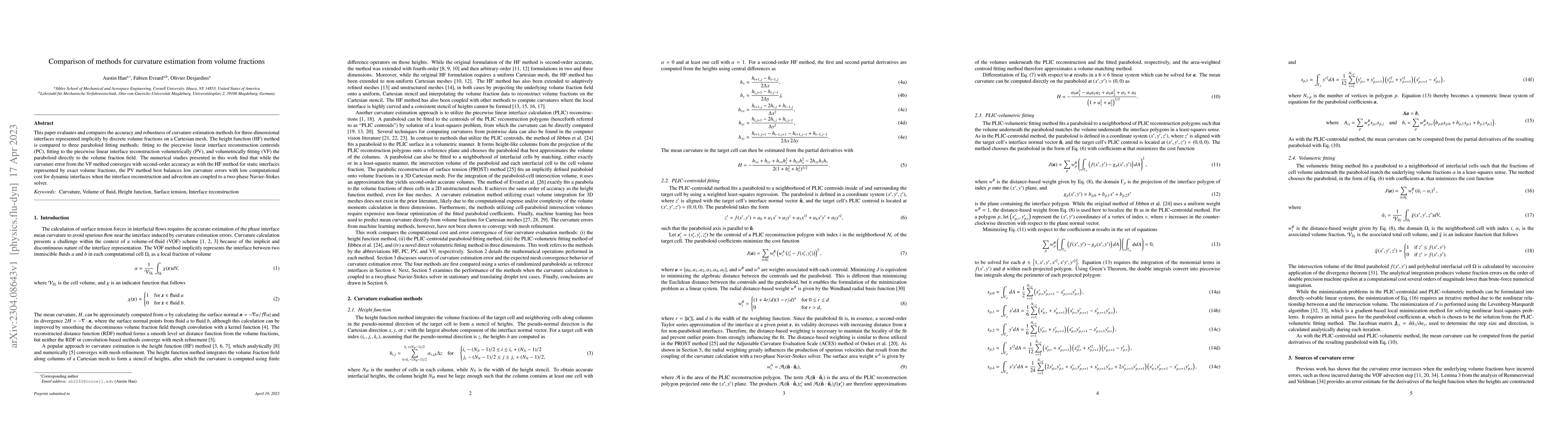 Thumbnail for Comparison of methods for curvature estimation from volume fractions