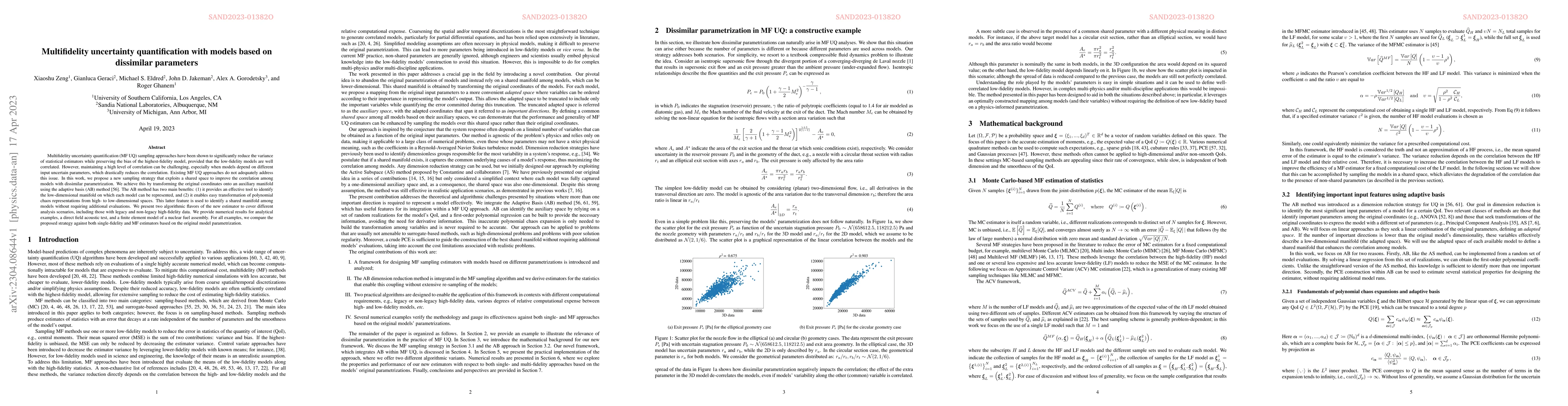 Thumbnail for Multifidelity uncertainty quantification with models based on dissimilar
  parameters