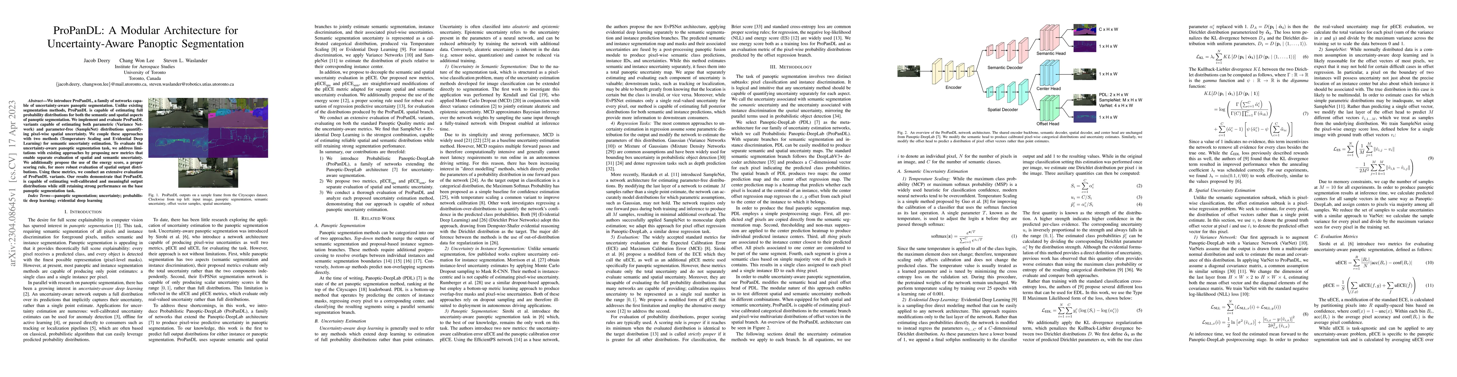 Thumbnail for ProPanDL: A Modular Architecture for Uncertainty-Aware Panoptic
  Segmentation