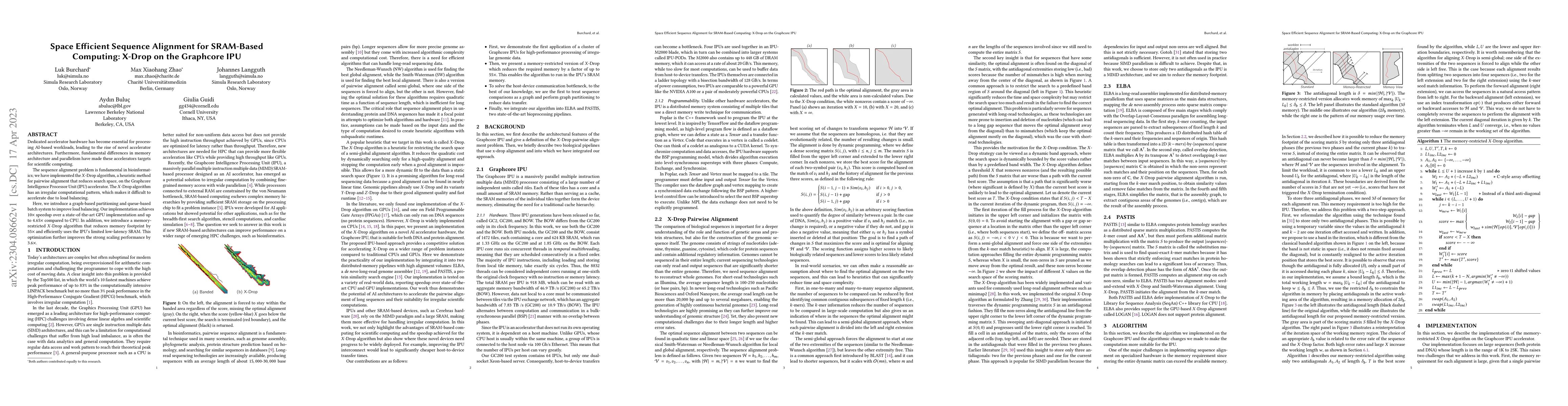 Thumbnail for Space Efficient Sequence Alignment for SRAM-Based Computing: X-Drop on
  the Graphcore IPU