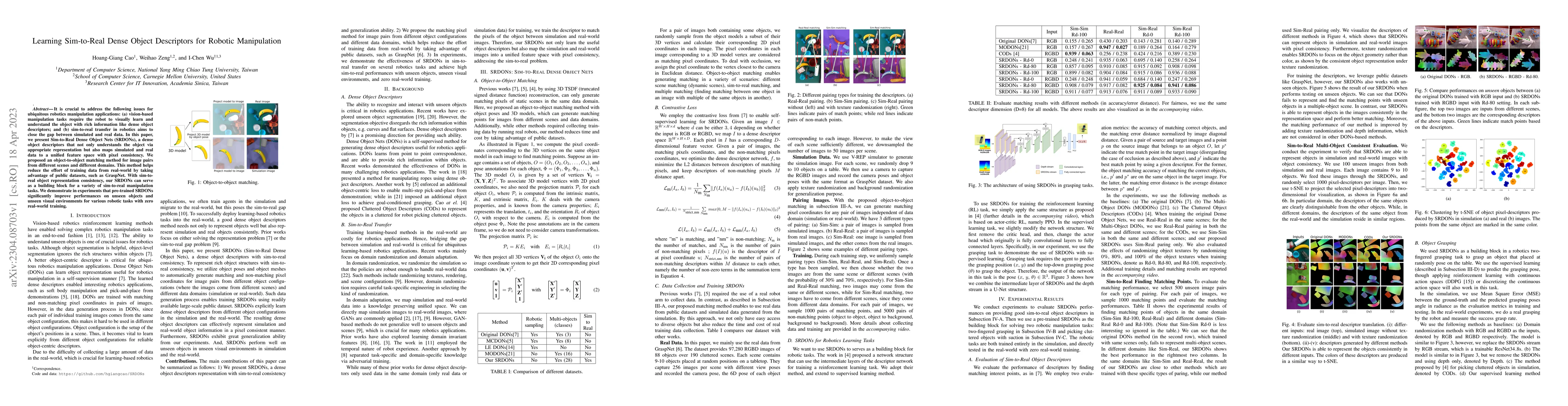 Thumbnail for Learning Sim-to-Real Dense Object Descriptors for Robotic Manipulation