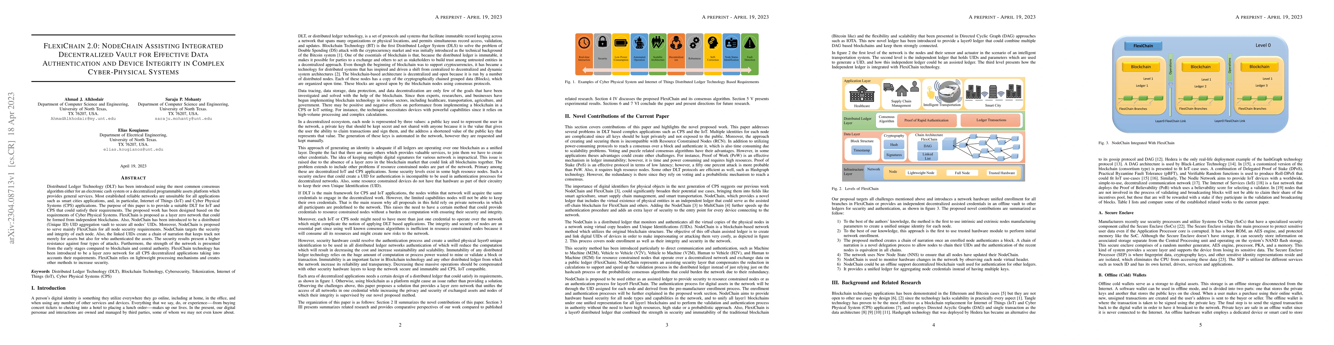 Thumbnail for FlexiChain 2.0: NodeChain Assisting Integrated Decentralized Vault for
  Effective Data Authentication and Device Integrity in Complex Cyber-Physical
  Systems