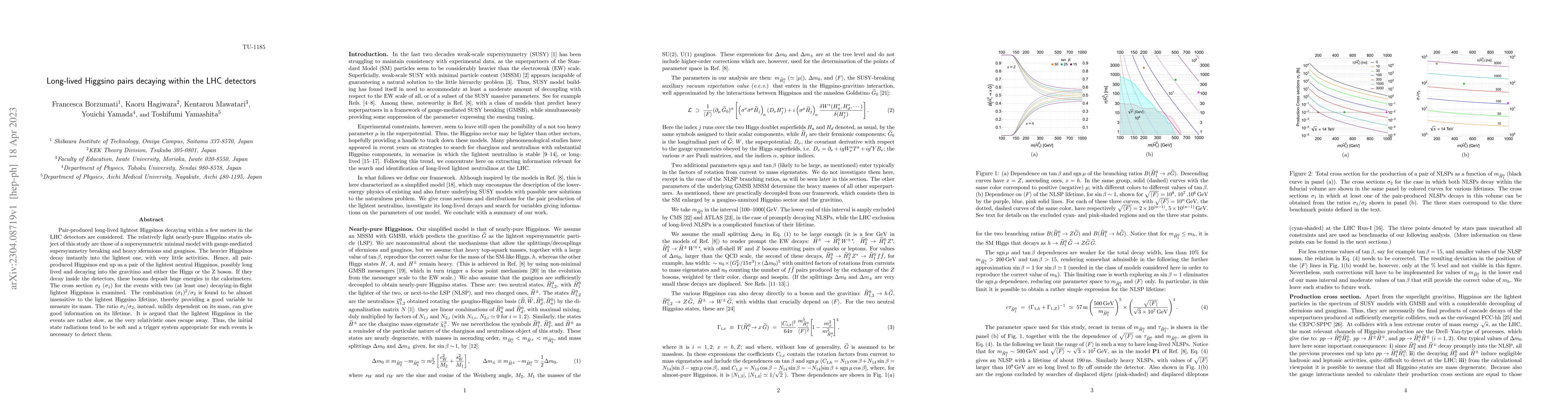 Thumbnail for Long-lived Higgsino pairs decaying within the LHC detectors